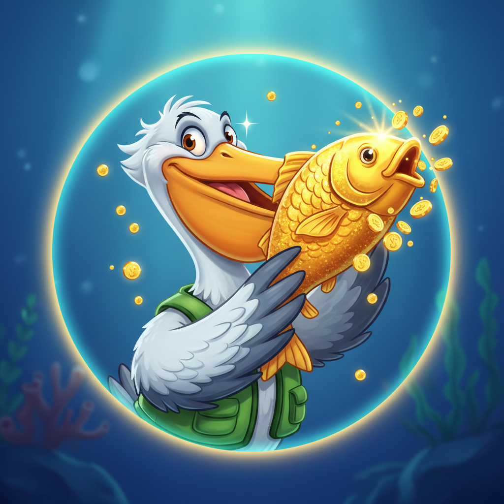Fishin' Frenzy Pelican bird premium symbol, the highest paying standard symbol in the game